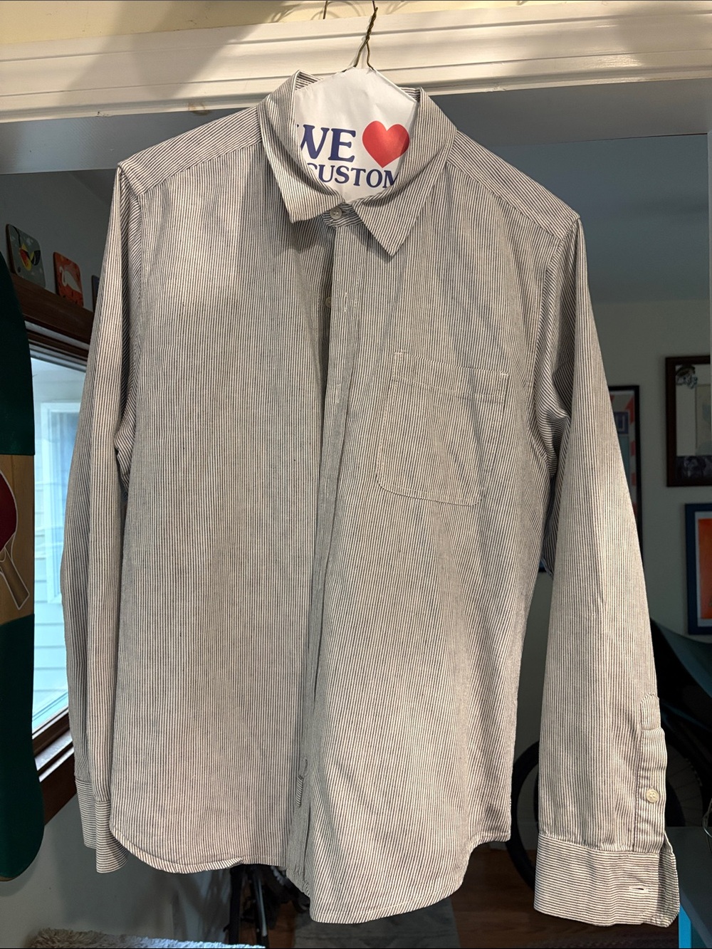 Bridge & Burn Men's Pinstripe Dress Shirt - Large Standard Fit - used